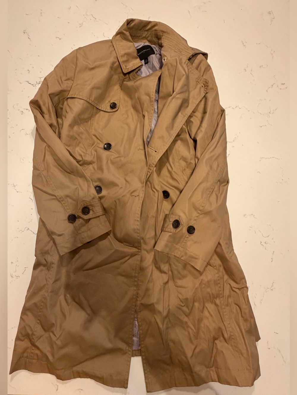 Banana Republic Tan Double-Breasted Trench Coat